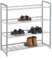 CARO-Möbel Schuhregal System Schuhständer Schuhablage mit 4 Fächern für ca. 16 Paar Schuhe, 81 cm breit, Metall Silber lackiert