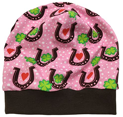 Beanie Mütze Hufeisen rosa, auch gefüttert