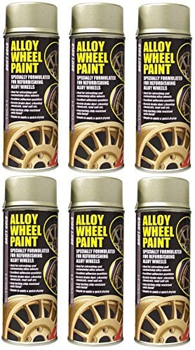 6 x E-tech Drift Gold Alloy Wheel Spray Paint 400ml Cans - Chip Resistan