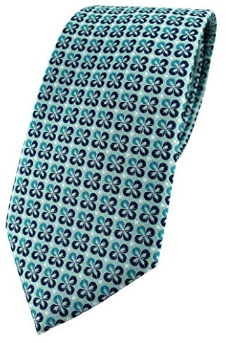 TigerTie Corbata de diseñador en estampado. Tamaño de la corbata: aprox. 150 x 8 cm, Turquesa Menta Plata Marina, ca. Länge 150 cm, Breite 8 cm