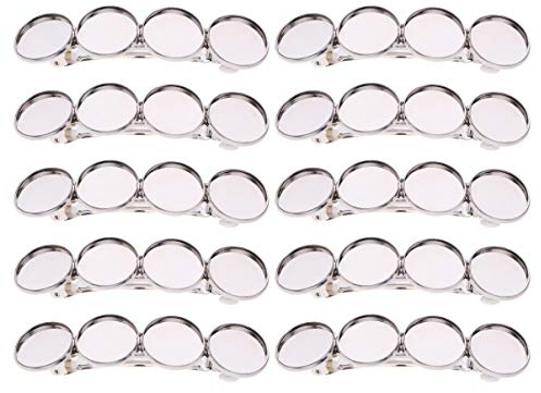 Supvox 10Pcs Vintage Haarspangen mit Cabochon Einstellungen Silber Schmuck Cabochon Einstellungen DIY Haarschmuck Kopfschmuck Schmuckherstellung Liefert