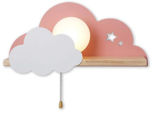 ANKBOY LED Wolke Nachtlicht Kinder Wandleuchte, Kinderzimmer Baby Rosa Wandlampen Mit Zugschnur Schalter, Party Deko Nachtlampe E27 Wandleuchte Schlafzimmer Flur Dekorative Nachttischlampe