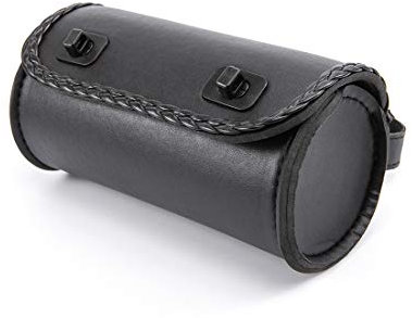 Motorrad Gabel Tasche Mini PU Leder Fahrrad Lenker Werkzeugbeutel Sissy Bar Roll Aufbewahrungstasche (Schwarz A.)