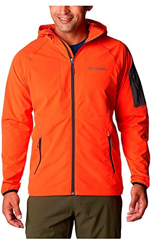 Columbia Herren-Softshell, hohe Höhe, mit Kapuze, Quarz, Rot