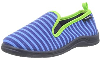 Playshoes Hausschuhe Unisex Kinder Hausschuh, Blau Ringel, 30/31 EU