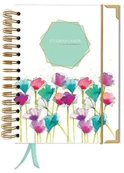 Studienplaner Undatiert Kalender A5+ Terminplaner Wochenplaner Terminkalender von TaDa Planner Hardcover mit Kuvert Planer ohne Datum Taschenkalender flowersgin