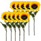 Aisamco 10 Stück künstliche Sonnenblumen, künstliche Blumen mit 1 Blüten und 2 Blättern, 45 cm lang, künstliche Blume, künstliche Pflanze für Zuhause, Hochzeitsfeier, Dekoration