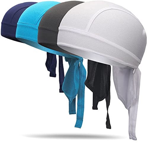 Sanlianzi Sports Bandana Cap, 4 stück Kopftuch Herren Sommer Laufmütze, Elastizität Atmungsaktiv Nimmt Schweiß Fahrrad Kopfbedeckung UV Schutz Kopftücher