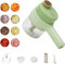 4 in 1 Portable Electric Vegetable Cutter Set Onion Chopper Electric Food Chopper Mini Food Slicer and Chopper for Kitchen Vegetable Cooking （green）