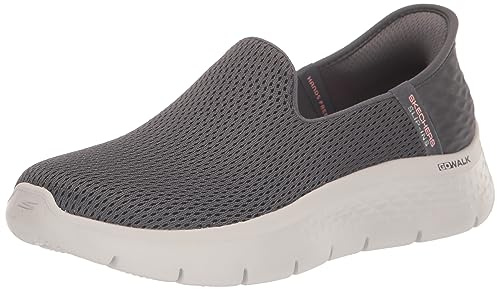 Skechers Women's Hands Free Slip-ins Go Walk Flex Relish Trainers, charcoal, 10 UK