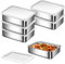 HOMURY Frischhaltedose Meal Prep Boxen: 6 Stück Brotdose Edelstahl mit Deckel 500ml,Gefrierbehälter,Frischhaltedosen Mit Deckel,Lebensmittel Aufbewahrungsbox,Stapelbare Edelstahl-Box für Fleisch Käse