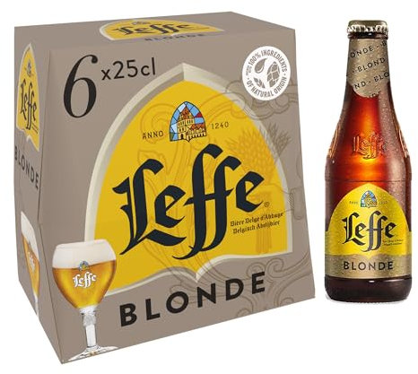 Leffe Blonde, Birra Bottiglia, Pacco da 24x25cl