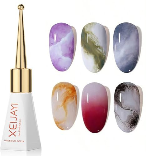 Clear Blooming Gel - Gel Nail Polish for Nail Designs - Spreading Colorful Magical Effects Watercolor Marble Nail Gel - UV Gel for DIY Flower Animal Natural Stone DIY Nail Art