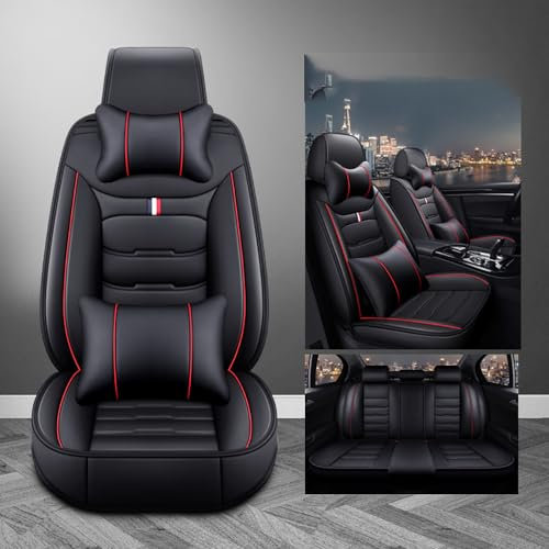 FDCYQW Voiture Ensembles Complet Housses Siège, pour Polo IV (9N) Confortables Respirant Lavable Coussin Accessoires Interieur,A/Black Red-Luxurious