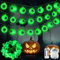 JSUEU Halloween Lichterkette,Halloween Lichter Augäpfel Grüne 8 Modi Halloween Dekorationen Lichterkette 5M 30 LEDs Halloween Deko Outdoor Lichter für Draußen Innen Spukhäuser und Partyzubehör
