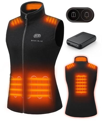 HEWINZE Gilet riscaldato in pile da donna - Gilet caldo con batteria da 7,4 V, gilet riscaldato per la caccia.