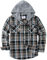 SwissWell Chemise Homme à Carreaux Flanelle Chemise Bûcheron Homme Surchemise Manches Longues Capuche Bouton Chemise Décontractée Bleu Foncé Marron 2XL