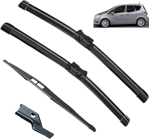 Auto-Scheibenwischer Scheibenwischer vorne und hinten, kompatibel mit Opel Meriva B 2010–2017, Windschutzscheibe, Windschutzscheibe, Fensterbürsten, 28 Zoll + 22 Zoll + 16 Zoll - Scheibenwischerersatz