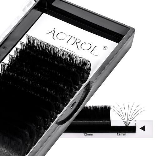 ACTROL Easy Fan Lashes Eyelash Extensions 0.03 C 60° Curl 15-20mm Mixed Tray Mink Volume Premade Russian Lashes 3D-20D Withstand 100℃