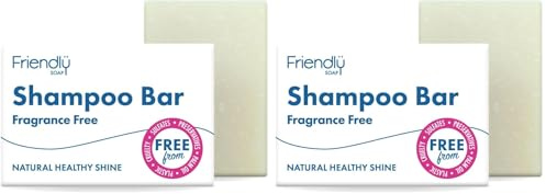 Friendly Soap - Fragrance-Free Hypoallergenic Shampoo Bar (95g), Gentle Hair Care, Sensitive, Nourishing, Plant-Based, Cruelty-Free, Made By Hand, No SLS or Parabens, Sustainable (Pack of 2)