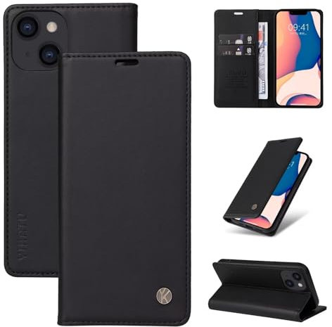 FERLAN Funda para Motorola Moto G54 PU Cuero Flip Folio Carcasa Soporte Plegable Ranuras para Tarjetas para teléfono móvil Motorola Moto G54,Negro