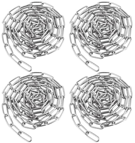 WOPPLXY 4 Stück Edelstahlkette 2m Lang, Ø3mm Kette zum Aufhängen, Stahlkette aus 304 Edelstahl für Sandsäcke, Hängematten, Schaukeln, Hängesessel