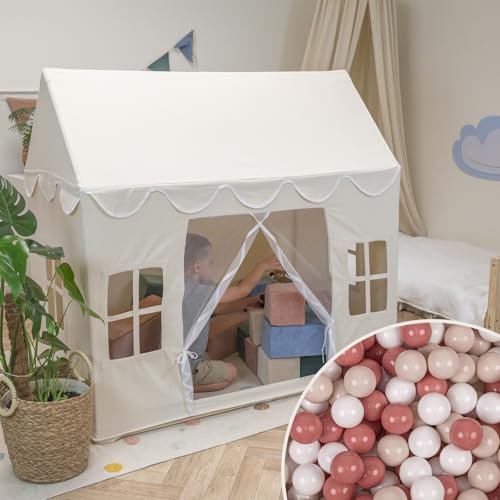 KiddyMoon Spielhaus Kinderzelt Mit 200 Bälle Für Kinder Kinderhaus Faltbares Design Kinder Spielzelt Indoor Kreativität Kinderzelt Für Drinnen Und Draußen Kinderzimmer