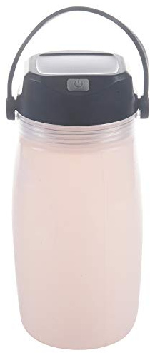 Kznifmk Outdoor Water Cup Portable Leak-Proof Sports Kettle Solar Rechargeable Camping Lamp(White)