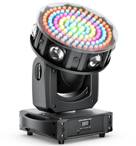 200W Cabeza Movil, LED RGBW Beam Luces Discoteca dmx Luz de Escenario Focos Móviles para Fiesta Iluminación de Escenarios Disco Bar Club (1 PCS)