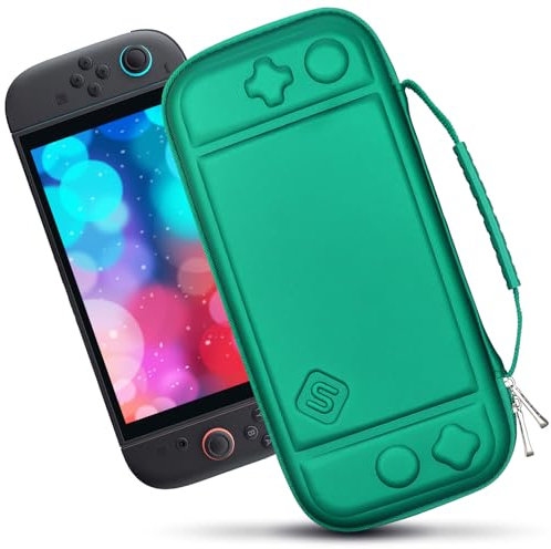 sisma Switch2 Aufbewahrung Tasche Kompatibel mit Nintendo Switch 2 Konsole, Robuste Aufbewahrungstasche Etui Hardcase Schutz Hülle für Unterwegs, Grüne Tragetasche