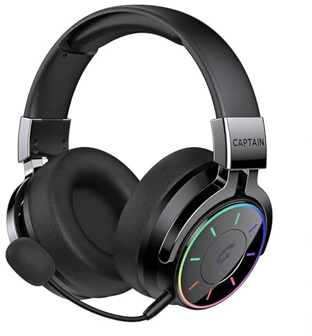 COOLV 2.4GHz Wireless Gaming Headset for PS5, PC, PS4 - RGB Light Gaming Headset, 60 HR Battery, 7.1 Surround Sound, Bluetooth 5.4 Gaming Headphones with Mic