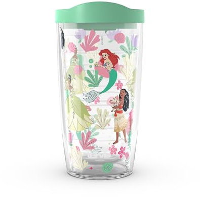 Tervis Disney - Princess Paradise Made in USA Double Walled Insulated Tumbler Travel Cup Keeps Drinks Cold & Hot, 16oz, Classic