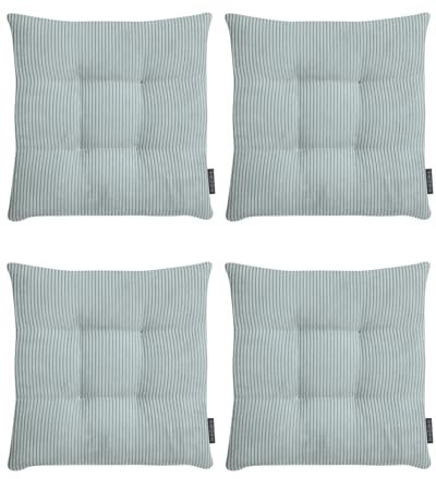 MAGMA 4er Set Inga Stuhlkissen ca. 35x35x5 cm Cordstoff (Mint)