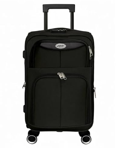 H4L Reisekoffer – Leicht & robust, Softshell-Koffer mit TSA-Schloss, 360° Rollen, Größen S/M/L, Moderne Farben für stressfreies Reisen Schwarz M
