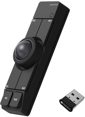 Keychron Nape Pro Wireless Trackball Mouse, Keyboard-Centric Trackball for Programmers, Developers & Creators, 8-Direction Navigation, ZMK Programmable, 2.4GHz/Bluetooth/Wired, Silent Click - Black