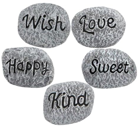VALICLUD Resin Decorative Stones Pebbles Multi-function Aquarium and Plant Decor Bright Colours with Chic Appearance 5pcs for Fish Tank and Garden Suitable for Crafts and Rock Gardens