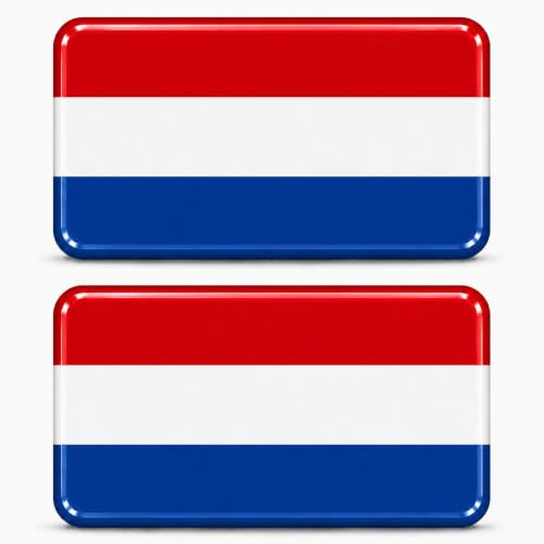 3D Länderflaggen Aufkleber Sticker Emblem Flagge Fahne Set 2 Stück – Mini Gel Auto Motorrad Helm Laptop Handy Koffer – Wasserdicht Selbstklebend 18x11mm (Niederlande NL)