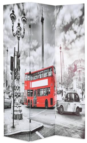 Generisch Raumteiler klappbar 120 x 170 cm London Bus Schwarz-Weiß,Möbel,Raumteiler-245873