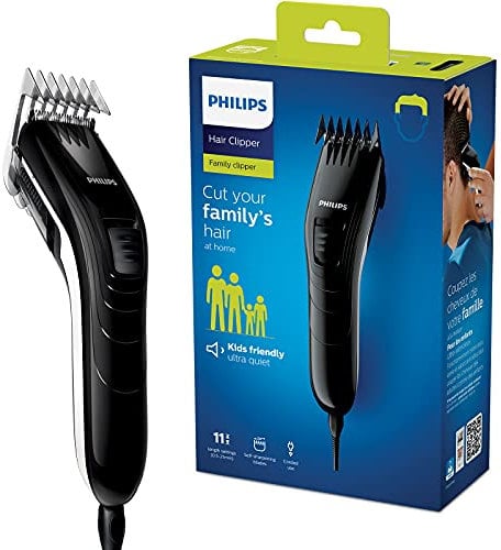 Philips Haarschneider f. d. ganze Familie QC5115/15 Edelstahlklingen, 11 Längeneinstellungen, Verwendung mit Kabel