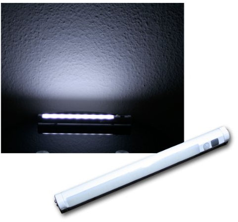 ChiliTec LED Batterie Schrankleuchte mit Bewegungsmelder 80 Lumen 3x AA Mignon I Montagebügel I Weiß