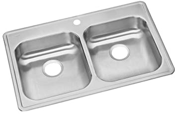 Dayton GE233211 Equal Double Bowl Drop-in Stainless Steel Sink