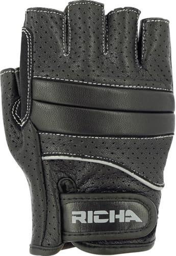 Richa Mitaine perforierte Motorrad Handschuhe, schwarz, XL