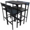 YELLOO Mod. LIGNANO Set Mesa y 4 Taburetes Cocina Angulo Bar Muebles Sillas Salón Color Negro