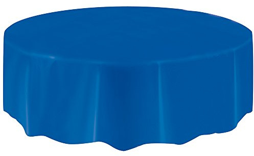 Royal Blue Solid Round Shortfold Plastic Table Cover (213cm) 1 Count – Vibrant & Durable Party Essential for Easy Cleanup and Decoration