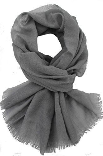 Unisexschal Sommerschal Webschal Wollschal Uni Flieder/khaki/taupe Wolle Made in Germany (Taupe, 50 x 200 cm)