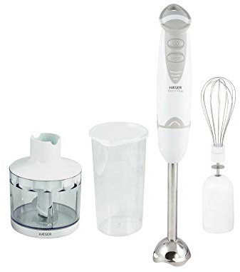 HAEGER Doce Plus -Conjunto Batidora de Mano Doce 400W, Vaso de 600ml, Picadora de Alimentos y Varilla Amasadora Desmontable