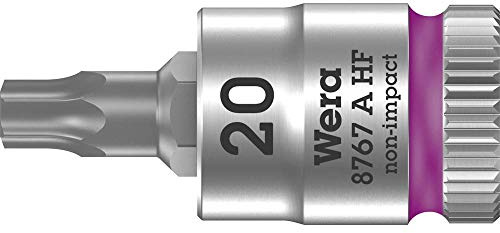 Wera 05003364001 8767 A HF Torx Zyklop Bitnuss mit 1/4“-Antrieb mit Haltefunktion, TX 20 x 28 mm, Pink