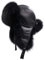 MERRYLAND Mütze ECHTFELL Fliegermütze Unisex Schwarz mit Leder Pilotenmütze Fellmütze Ushanka Hat Real Leather Fur Pelzmütze Trappermütze Black Echt Fell Pelz
