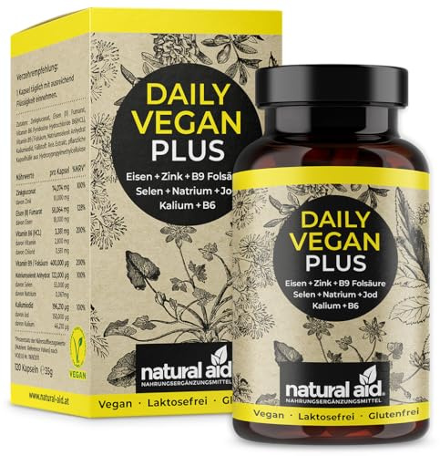 Natural Aid Vegan Zink Multivitamin Kapseln 120 Stück Laborgeprüft Mineralstoffe Komplex Jod Selen Zink In Deutschland Hergestellt
