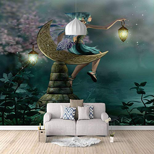 Wandbild Tapeten Fresco Fototapete Wandbilder 150Cmx100Cm Elfen, Die Im Tiefen Wald Erforschen Vlies Paper Kunst Druck 3D Effekt Landschaft Vintage Wohnzimmer Kinder Badezimmer Esszimmer